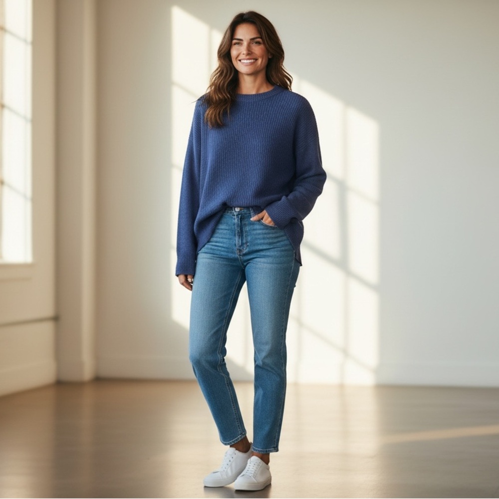 Theory Women's Straight Leg Jeans in Medium Blue